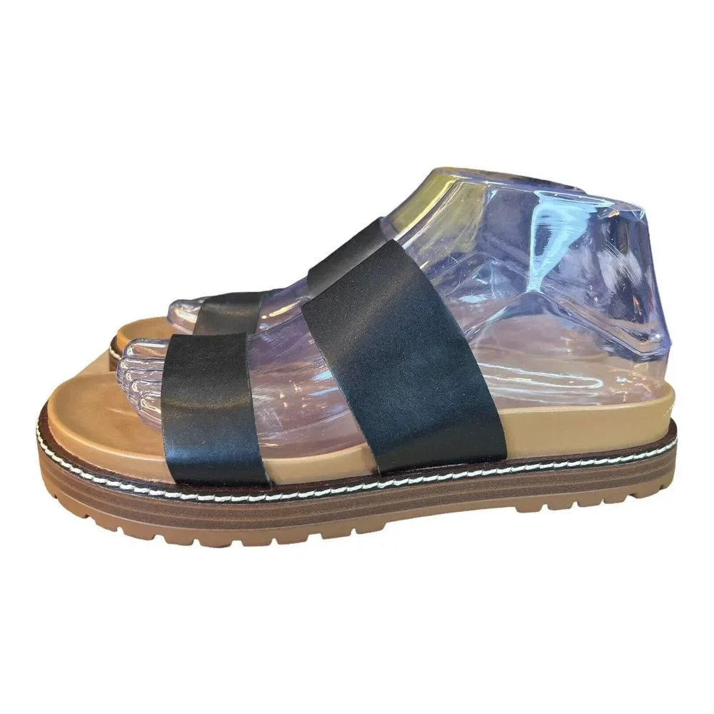 Sz 7.5‎ Madewell Women's Preston Sporty Slides True Black ND955